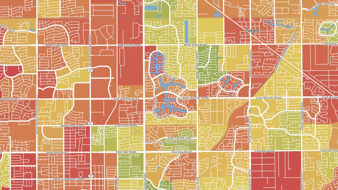 The Islands, Gilbert, AZ Map of Drug-Related Crime Rates
