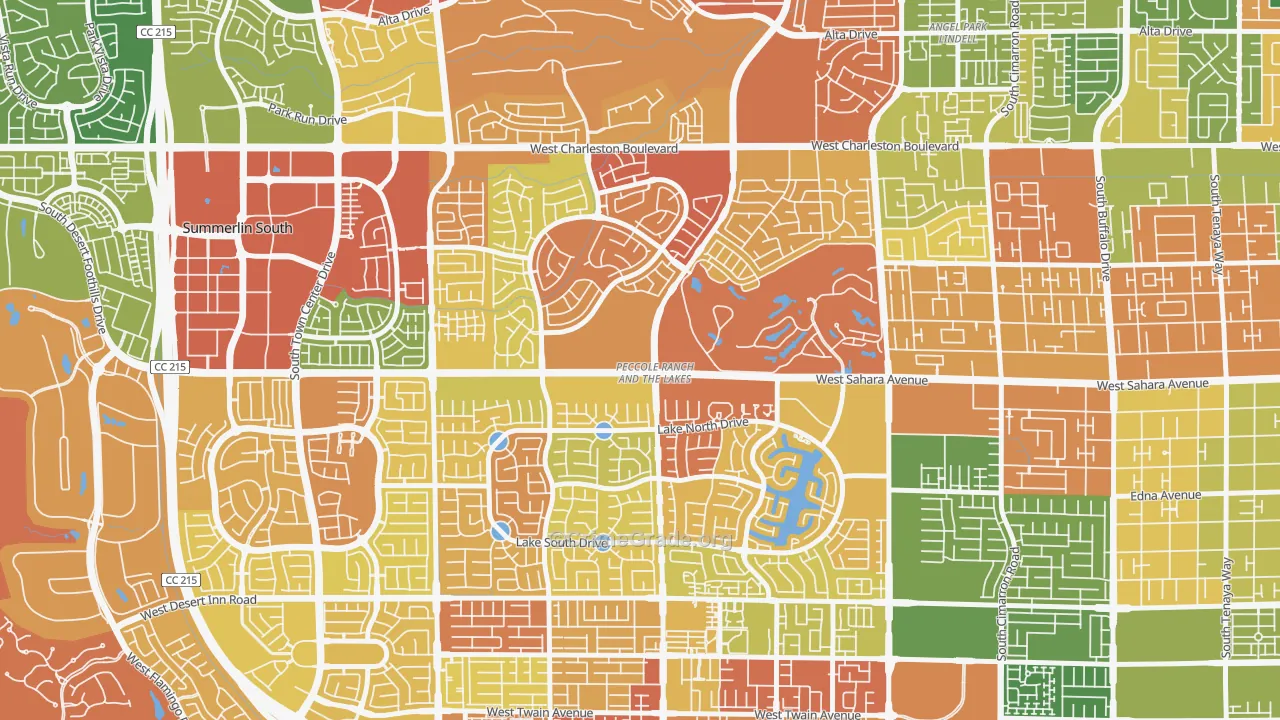 The Lakes, Las Vegas, NV Map of Drug-Related Crime Rates