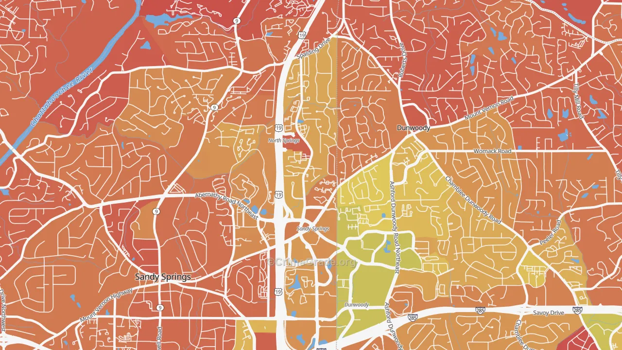 The Meadows, Sandy Springs, GA Map of Drug-Related Crime Rates