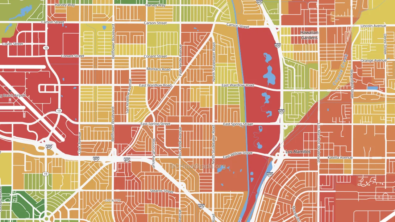 The Plaza, Long Beach, CA Map of Drug-Related Crime Rates
