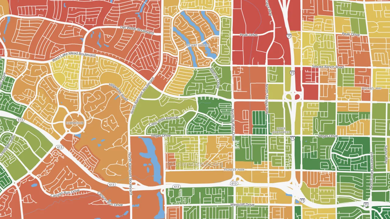 The Pueblo, Las Vegas, NV Map of Drug-Related Crime Rates