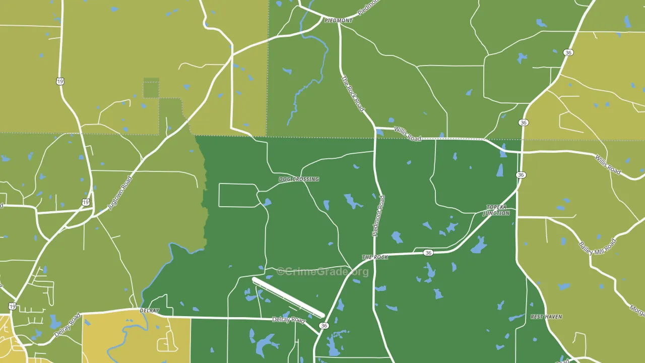 The Rock, GA Map of Drug-Related Crime Rates