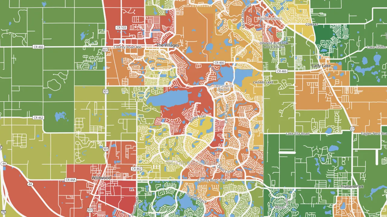 The Villages, FL Map of Drug-Related Crime Rates