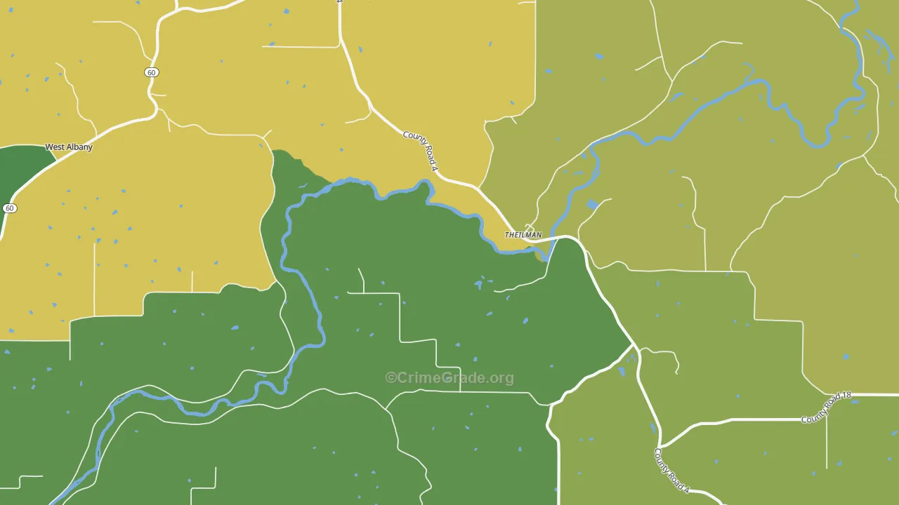 Theilman, MN Map of Drug-Related Crime Rates