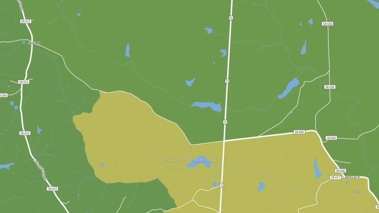 Thelma, VA Map of Drug-Related Crime Rates