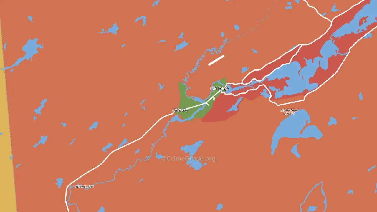Thendara, NY Map of Drug-Related Crime Rates