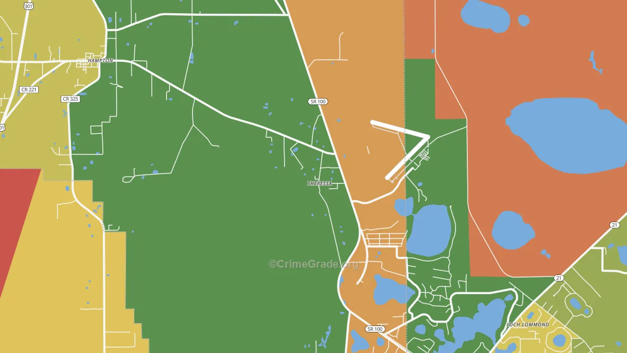 Theressa, FL Map of Drug-Related Crime Rates