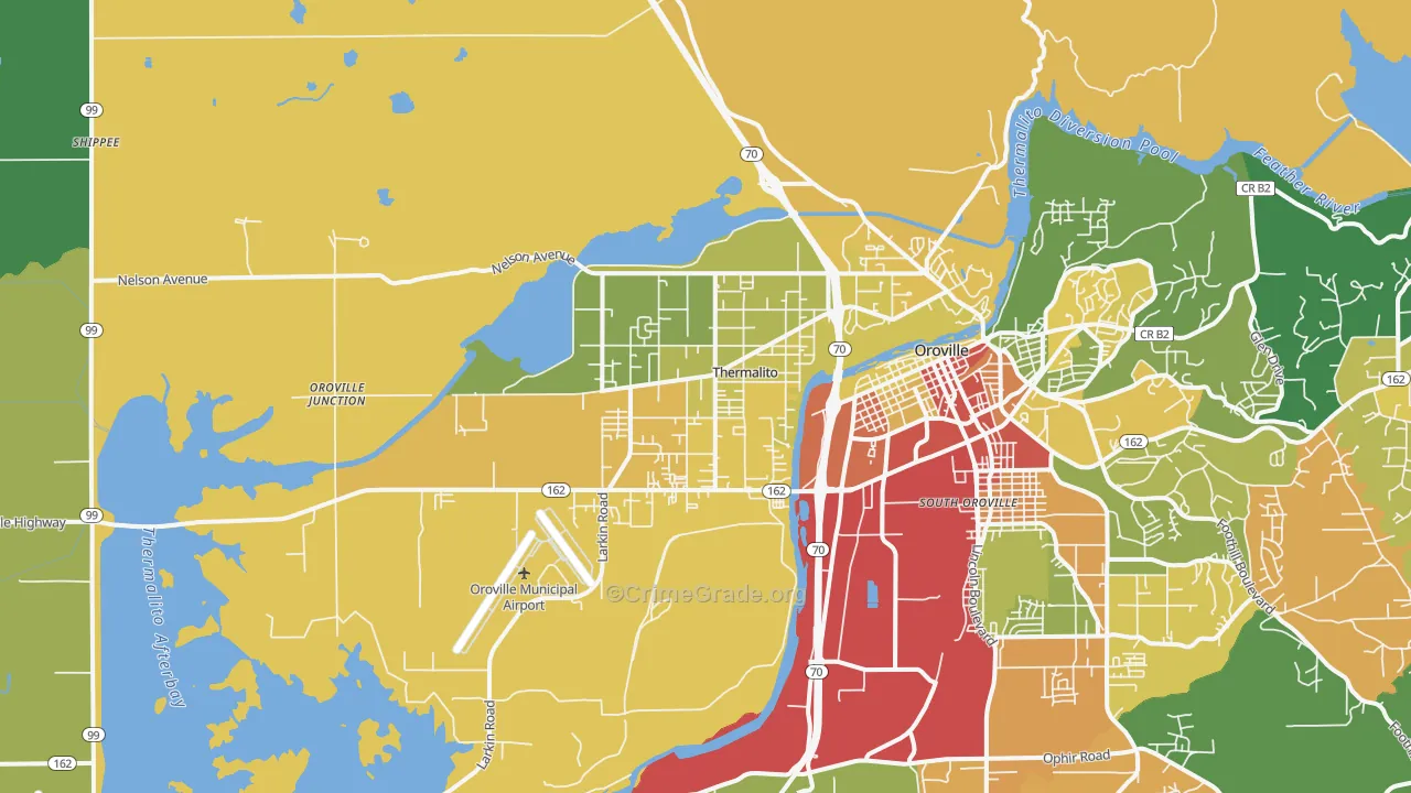 Thermalito, CA Map of Drug-Related Crime Rates