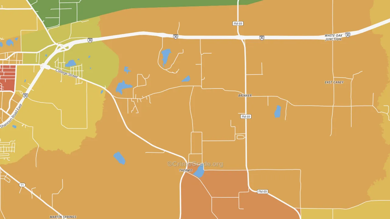 Thermo, TX Map of Drug-Related Crime Rates