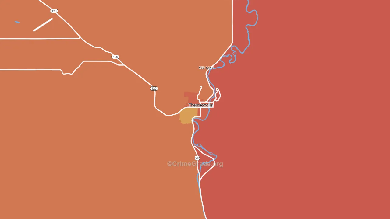 Thermopolis, WY Map of Drug-Related Crime Rates