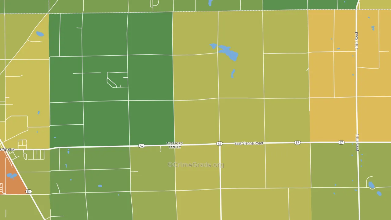 Thetford Center, MI Map of Drug-Related Crime Rates