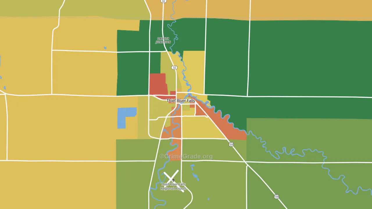Thief River Falls, MN Map of Drug-Related Crime Rates
