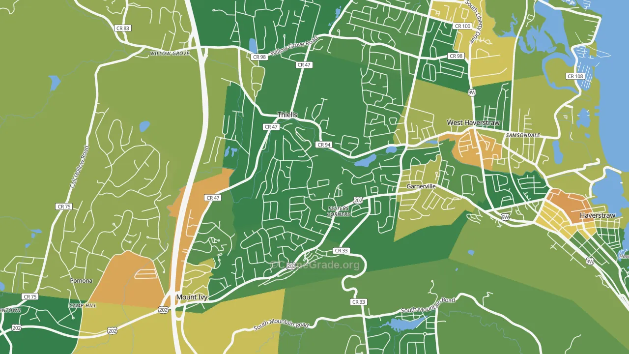 Thiells, NY Map of Drug-Related Crime Rates