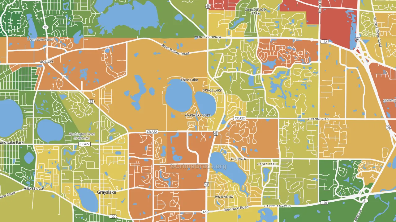 Third Lake, IL Map of Drug-Related Crime Rates