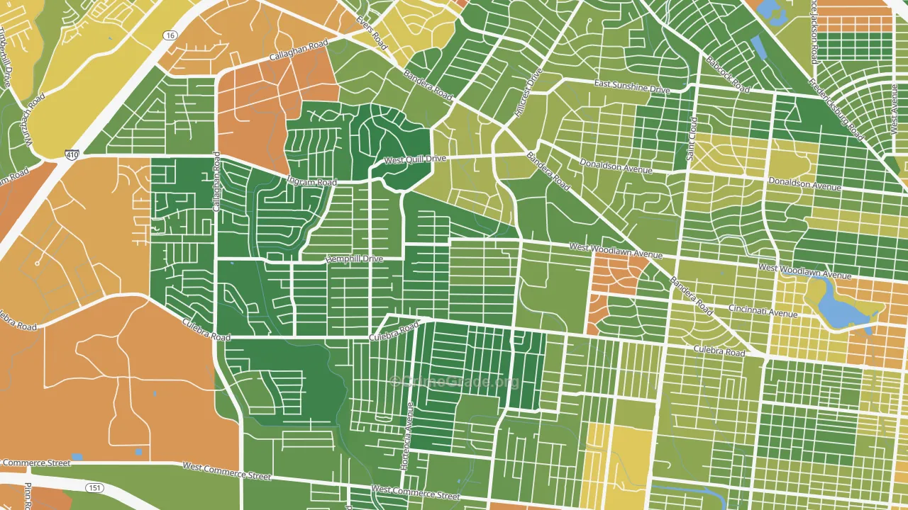Third World, San Antonio, TX Map of Drug-Related Crime Rates