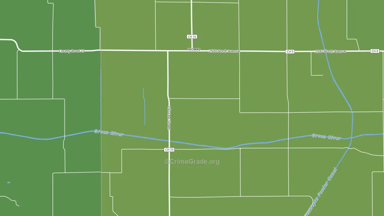 Thomas, IL Map of Drug-Related Crime Rates