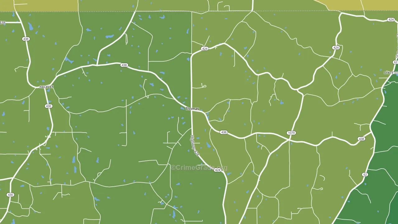 Thomas, LA Map of Drug-Related Crime Rates