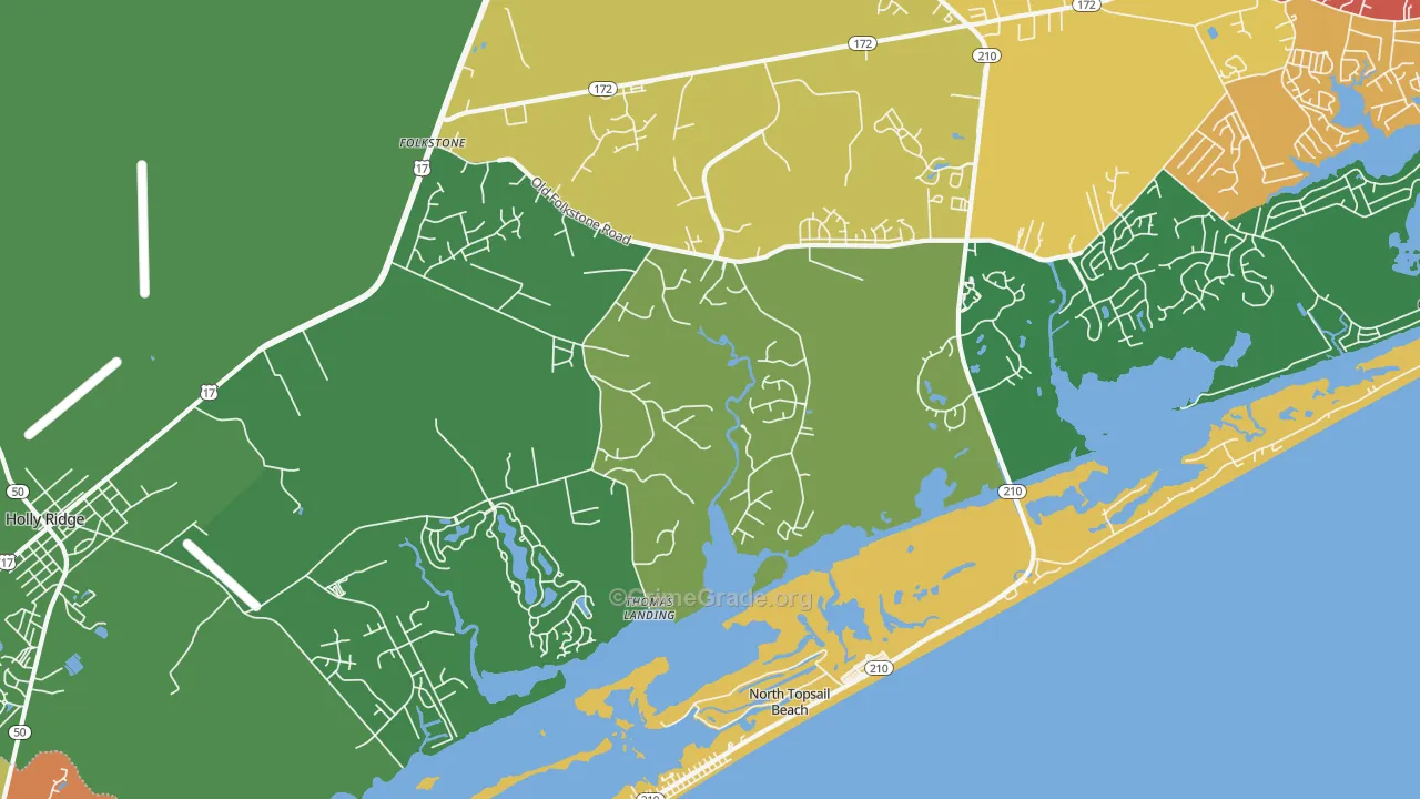 Thomas Landing, NC Map of Drug-Related Crime Rates
