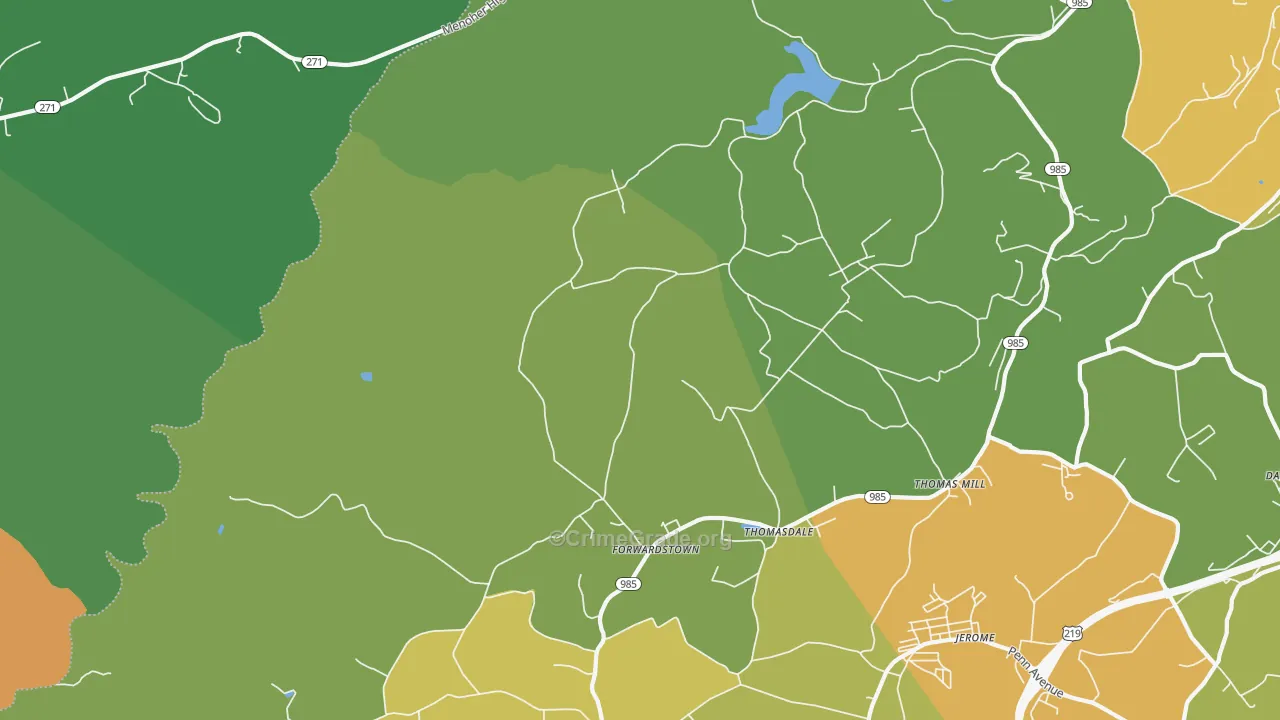 Thomas Mills, PA Map of Drug-Related Crime Rates