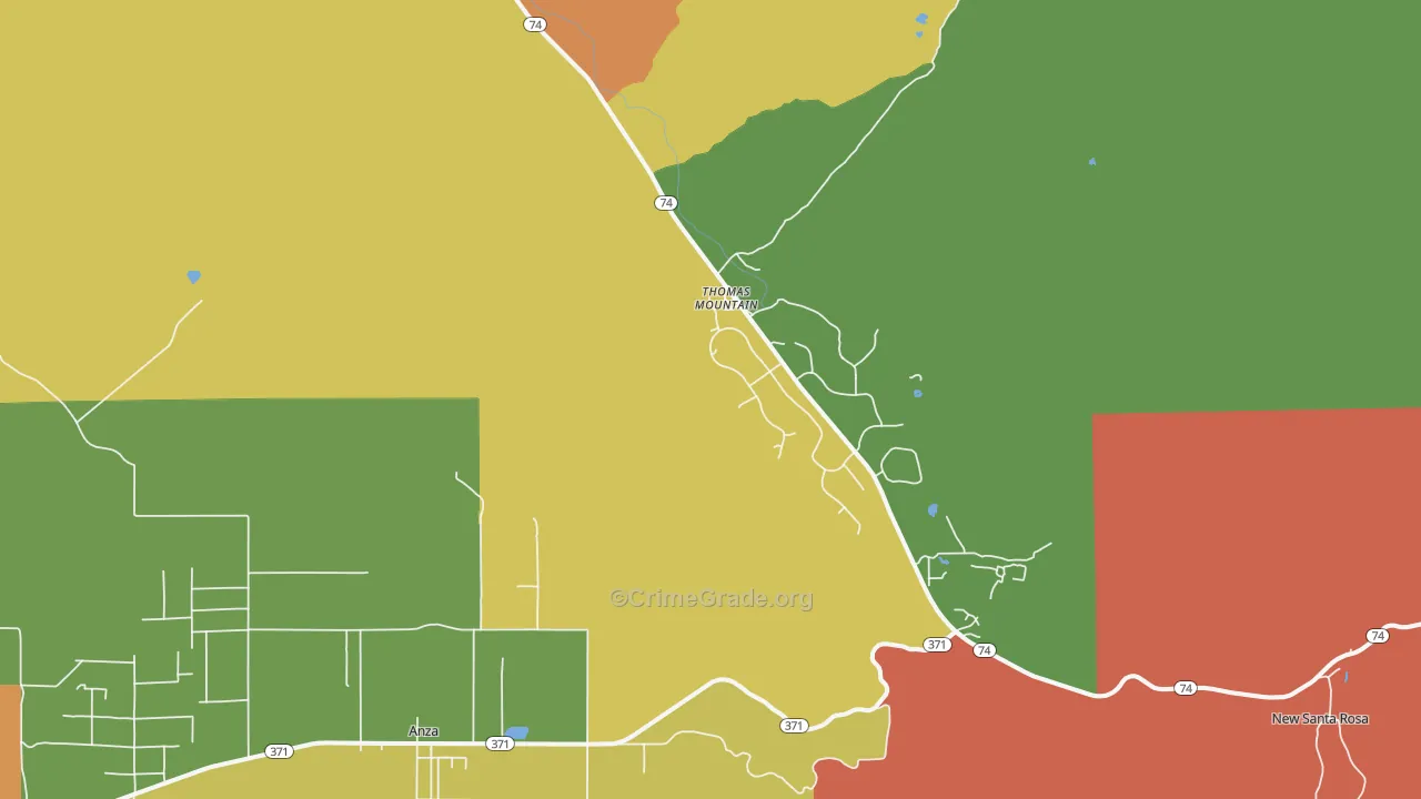 Thomas Mountain, CA Map of Drug-Related Crime Rates