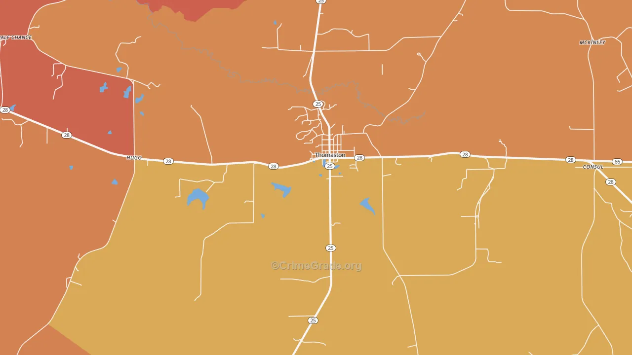 Thomaston, AL Map of Drug-Related Crime Rates