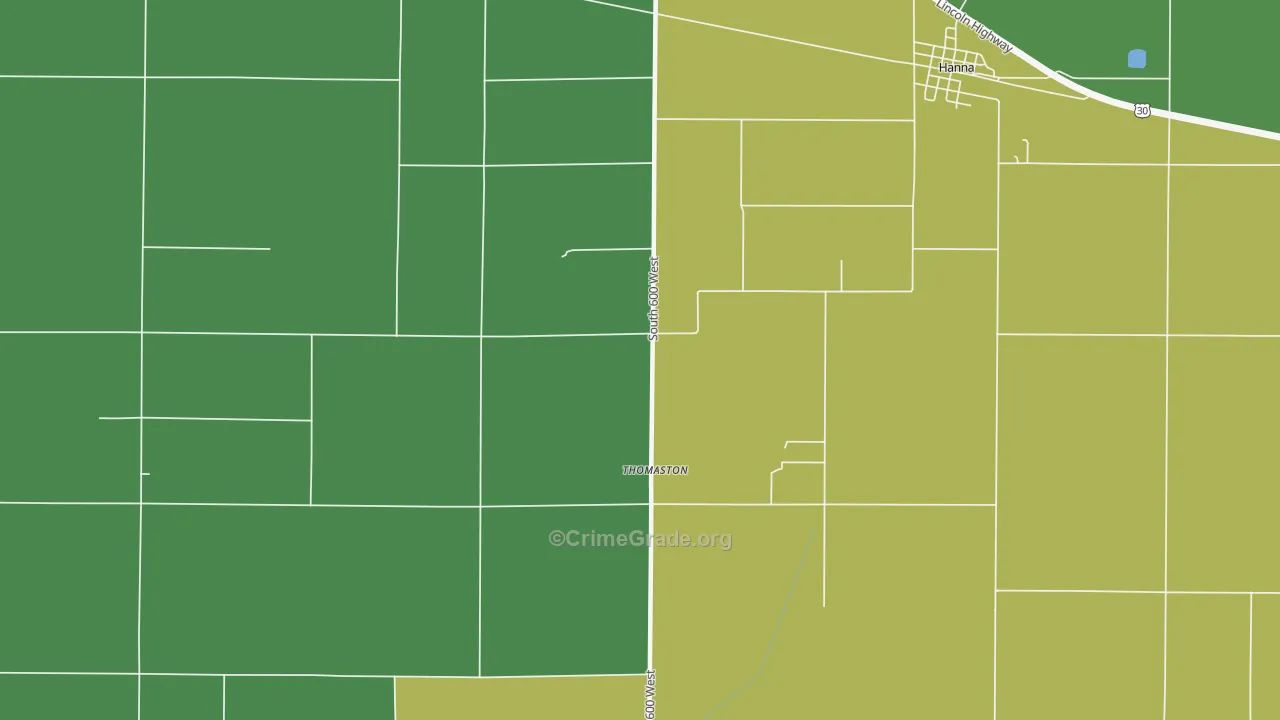 Thomaston, IN Map of Drug-Related Crime Rates