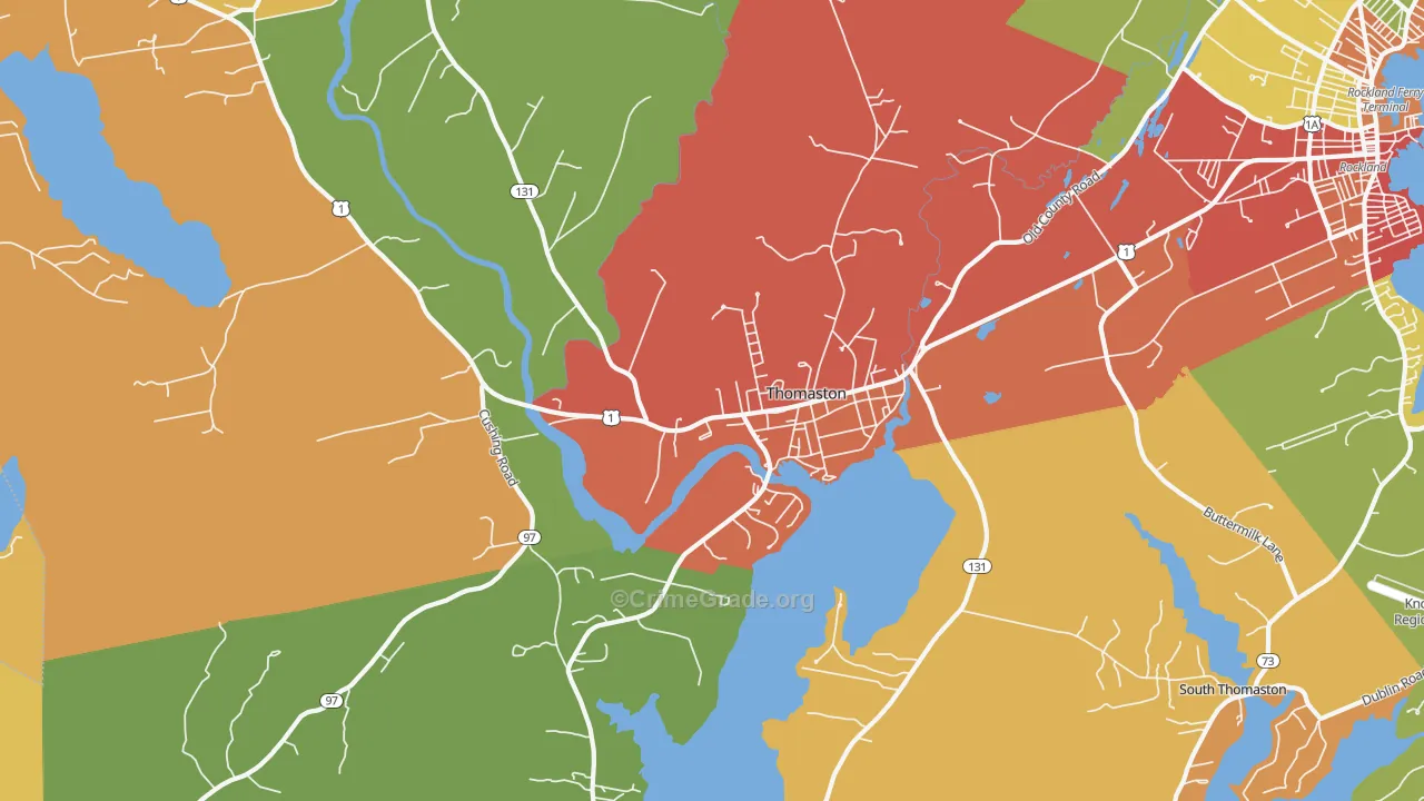 Thomaston, ME Map of Drug-Related Crime Rates