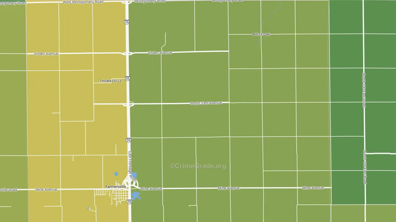 Thomasville, IL Map of Drug-Related Crime Rates