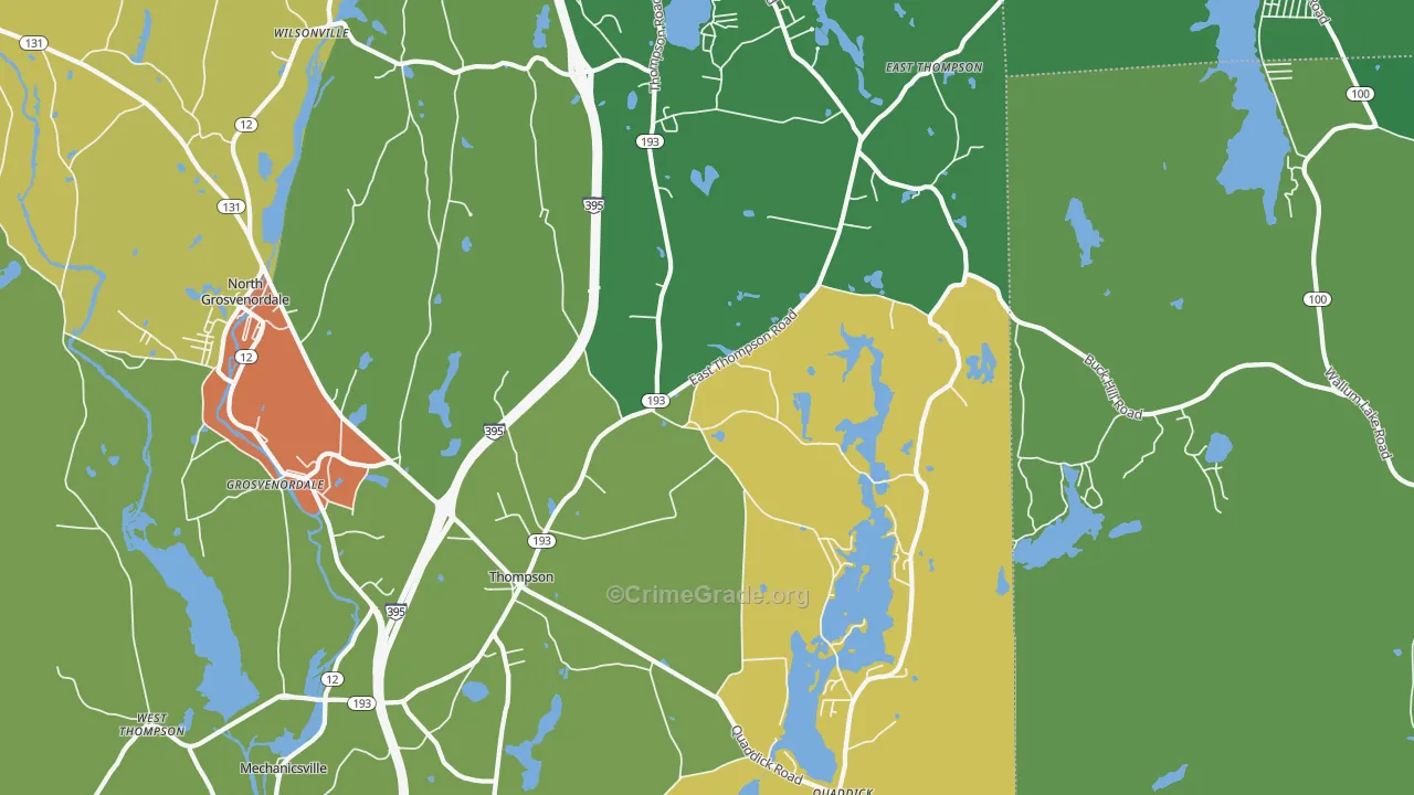 Thompson, CT Map of Drug-Related Crime Rates
