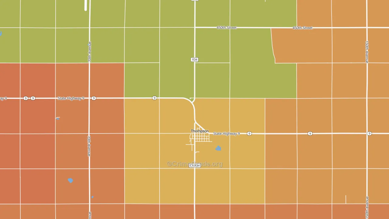 Thompson, IA Map of Drug-Related Crime Rates