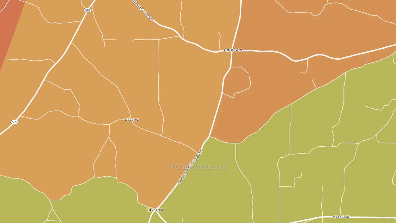Thompson, MS Map of Drug-Related Crime Rates