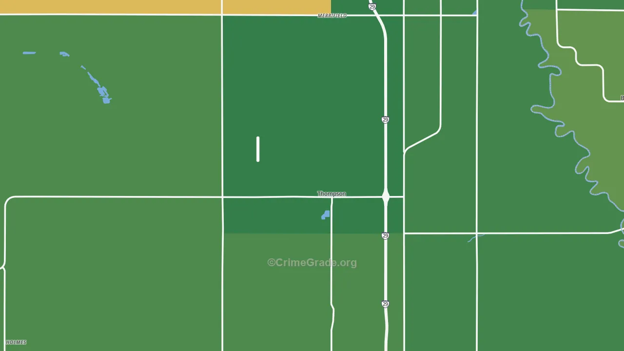 Thompson, ND Map of Drug-Related Crime Rates