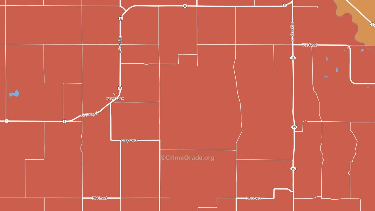 Thompson, NE Map of Drug-Related Crime Rates