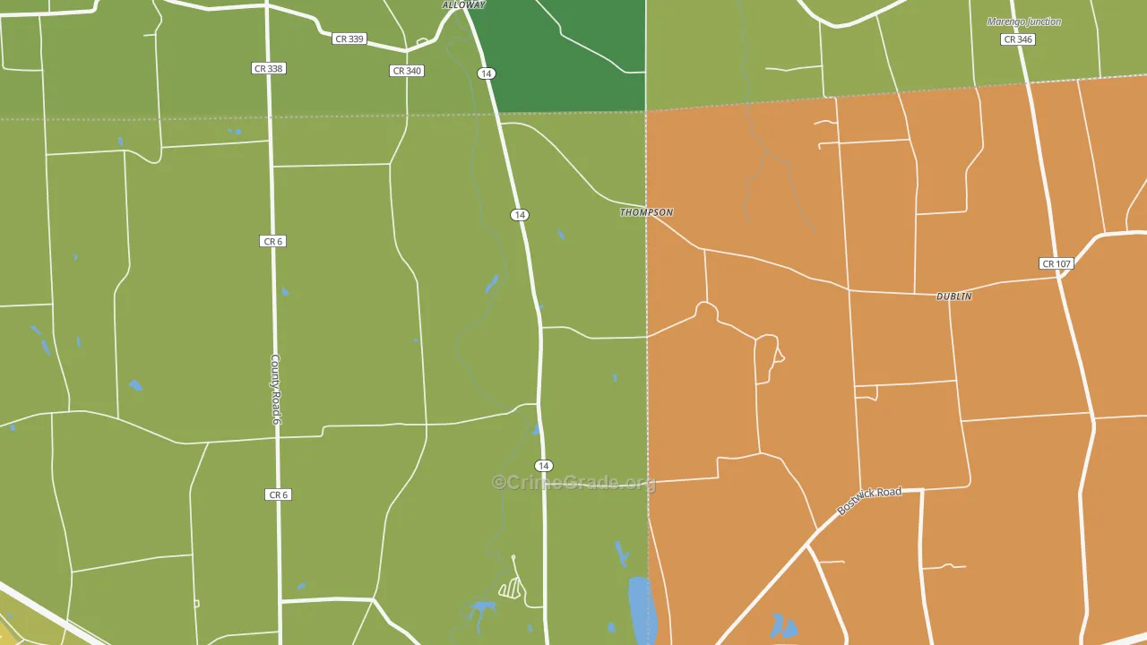 Thompson, NY Map of Drug-Related Crime Rates