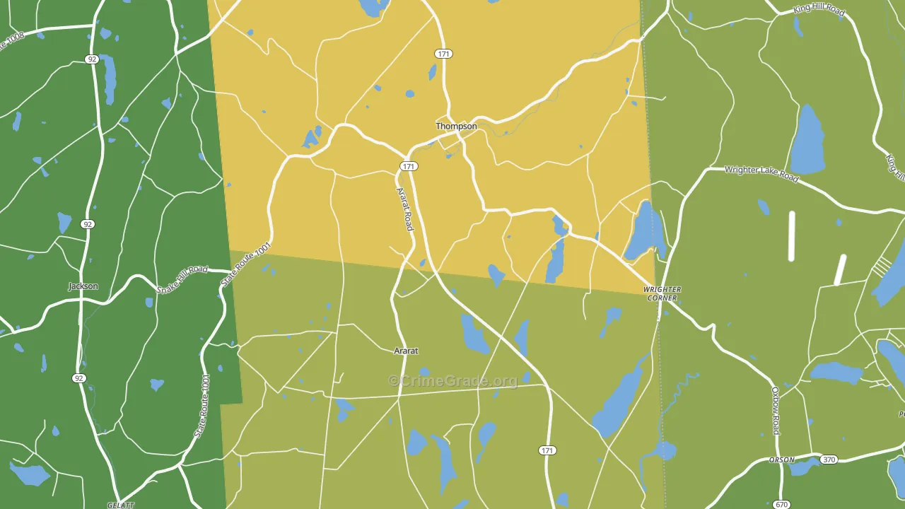 Thompson, PA Map of Drug-Related Crime Rates