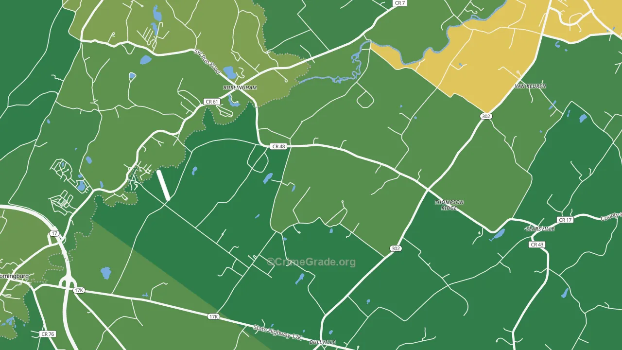 Thompson Ridge, NY Map of Drug-Related Crime Rates