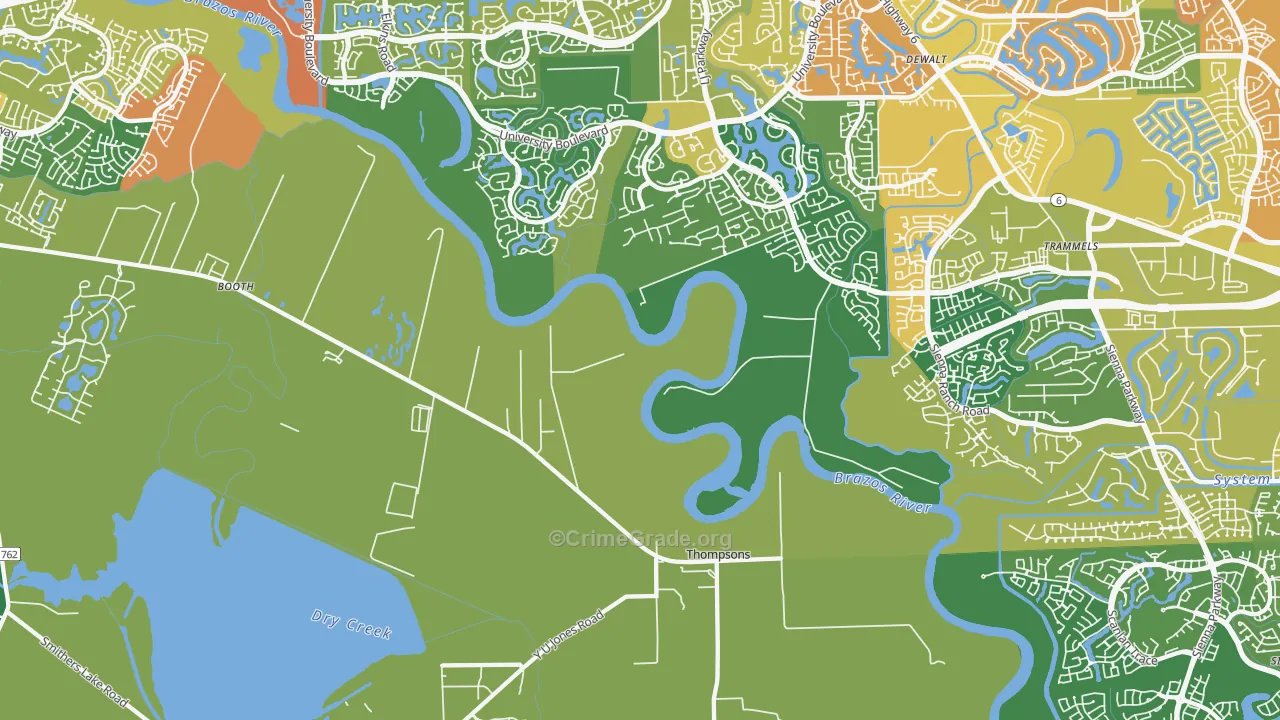 Thompsons, TX Map of Drug-Related Crime Rates