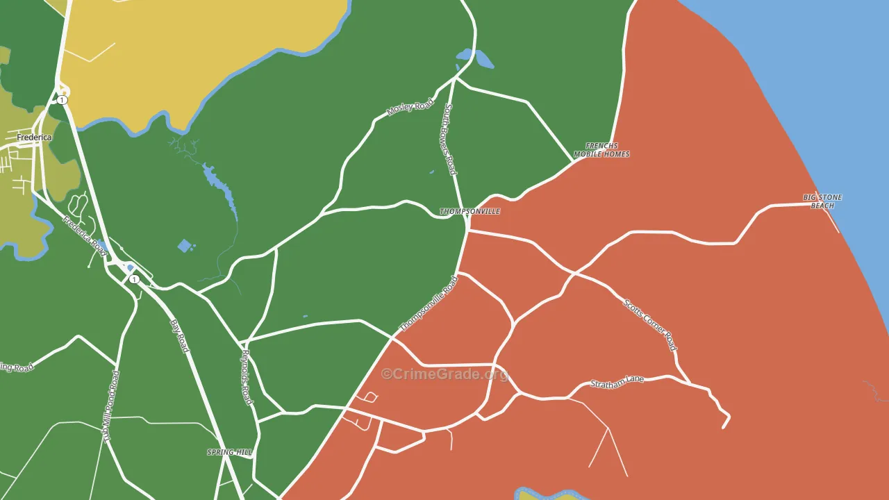 Thompsonville, DE Map of Drug-Related Crime Rates
