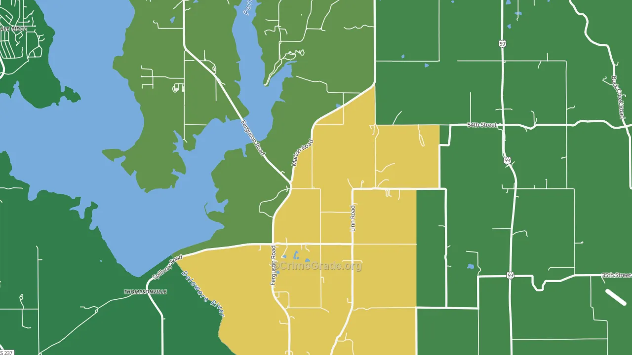 Thompsonville, KS Map of Drug-Related Crime Rates
