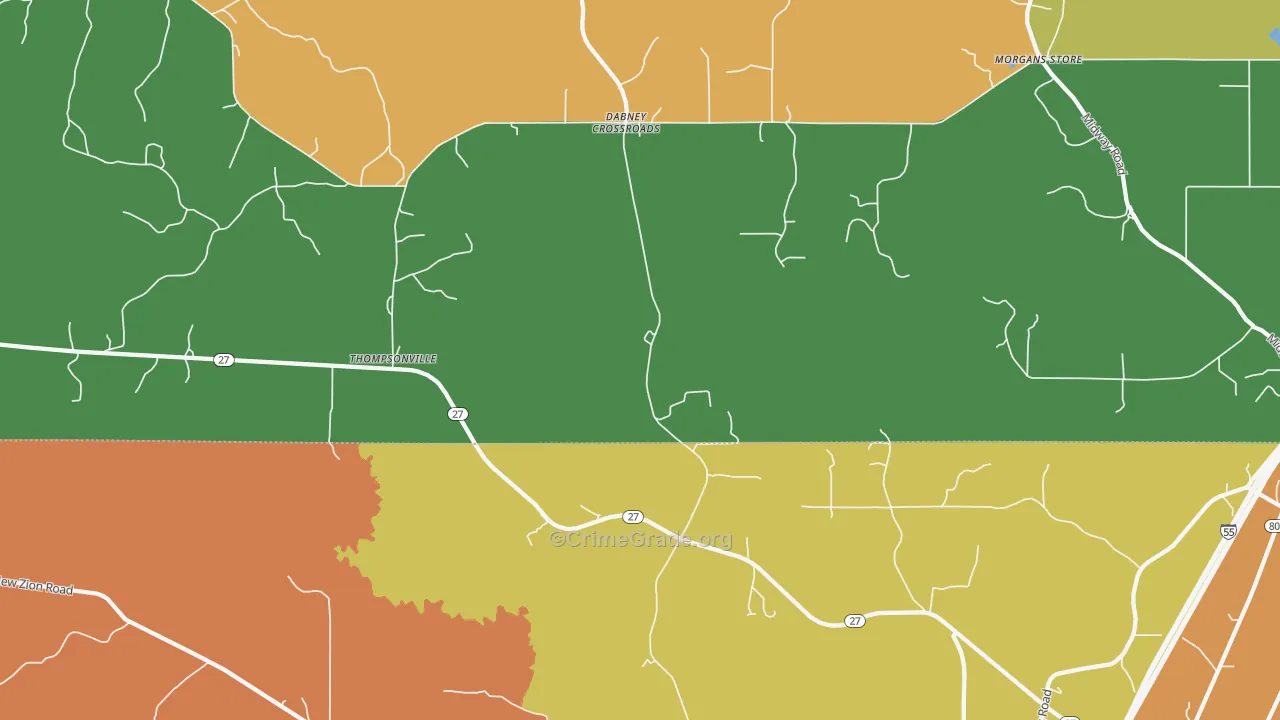 Thompsonville, MS Map of Drug-Related Crime Rates