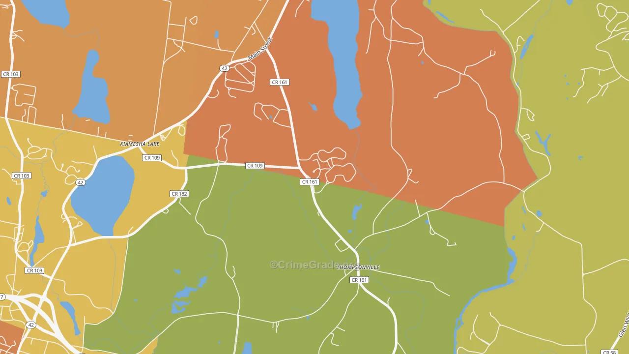 Thompsonville, NY Map of Drug-Related Crime Rates