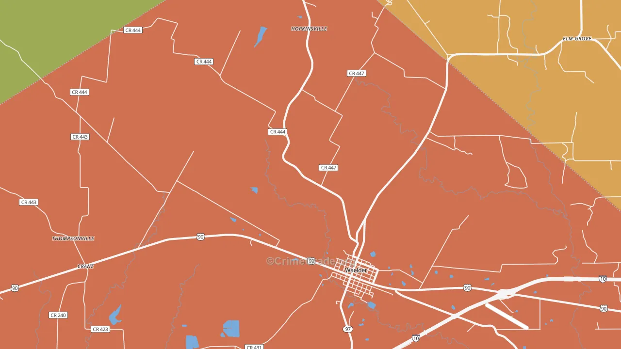Thompsonville, TX Map of Drug-Related Crime Rates