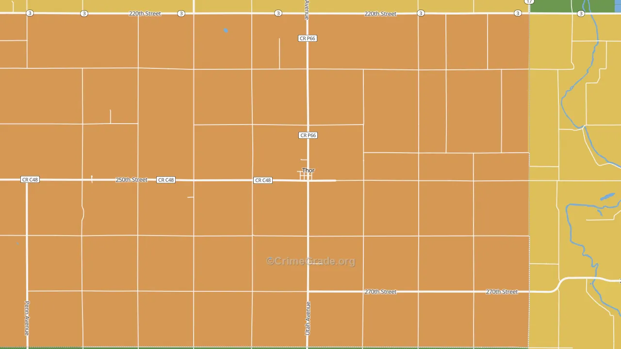 Thor, IA Map of Drug-Related Crime Rates