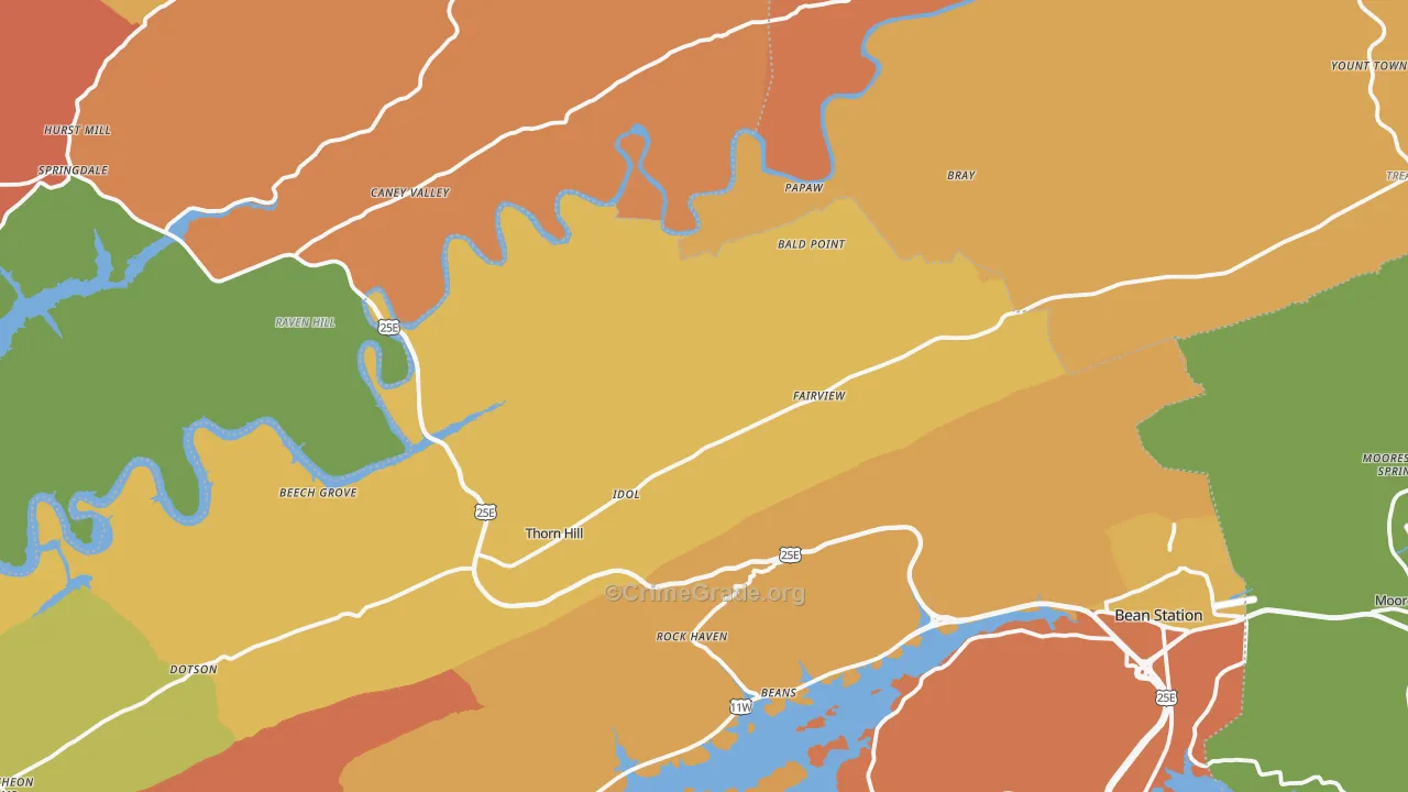 Thorn Hill, TN Map of Drug-Related Crime Rates