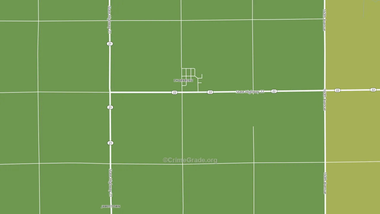 Thornburg, IA Map of Drug-Related Crime Rates