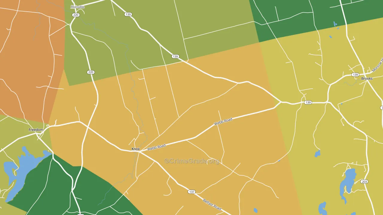 Thorndike, ME Map of Drug-Related Crime Rates