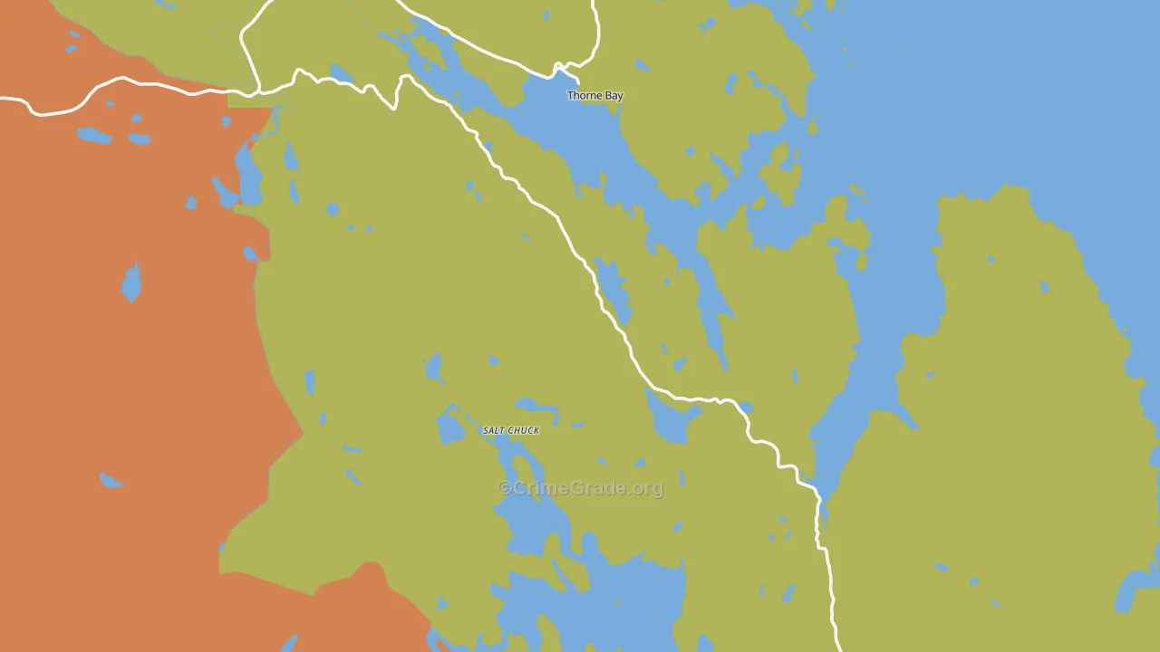 Thorne Bay, AK Map of Drug-Related Crime Rates