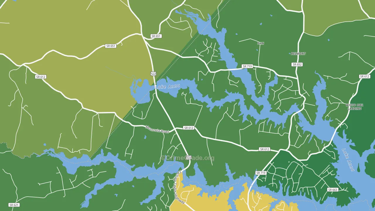 Thornhill, VA Map of Drug-Related Crime Rates