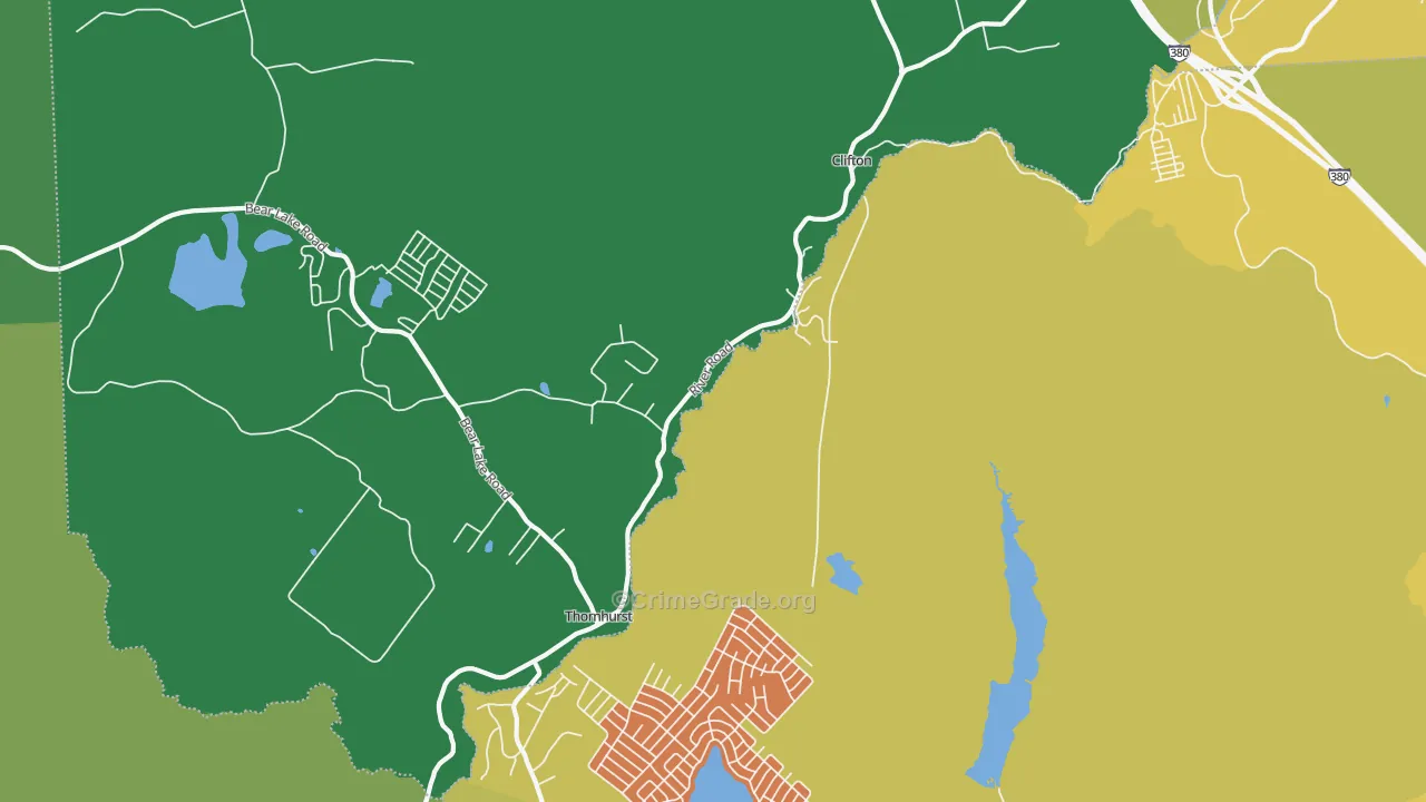 Thornhurst, PA Map of Drug-Related Crime Rates