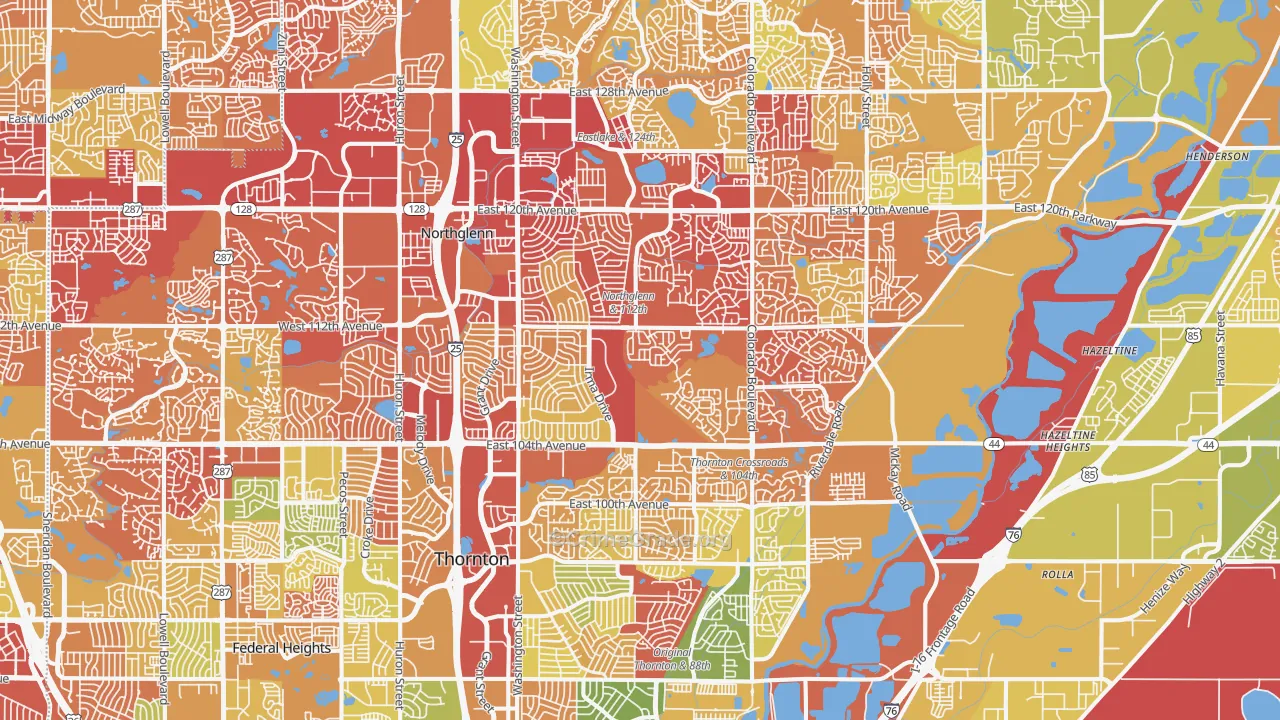 Thornton, CO Map of Drug-Related Crime Rates